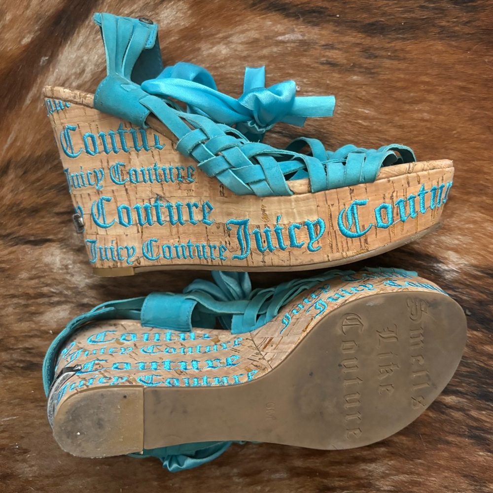 Juicy Couture Ribbon Cork Wedge Heel